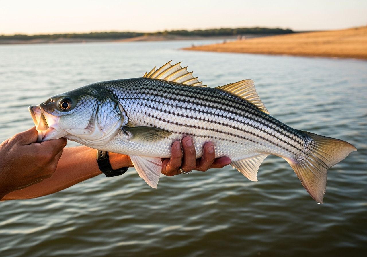 Striped Bass fishing on Lake Texoma, Texas