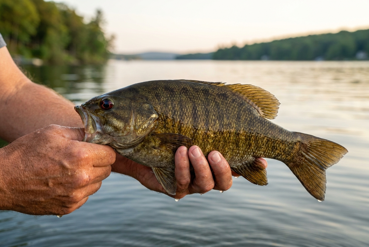 Smallmouth Bass fishing on Lake Wallenpaupack, Pennsylvania