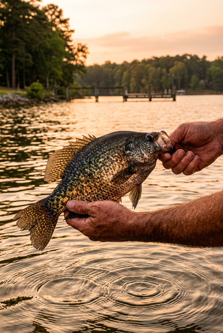 Crappie fishing on Lake Wateree, South Carolina