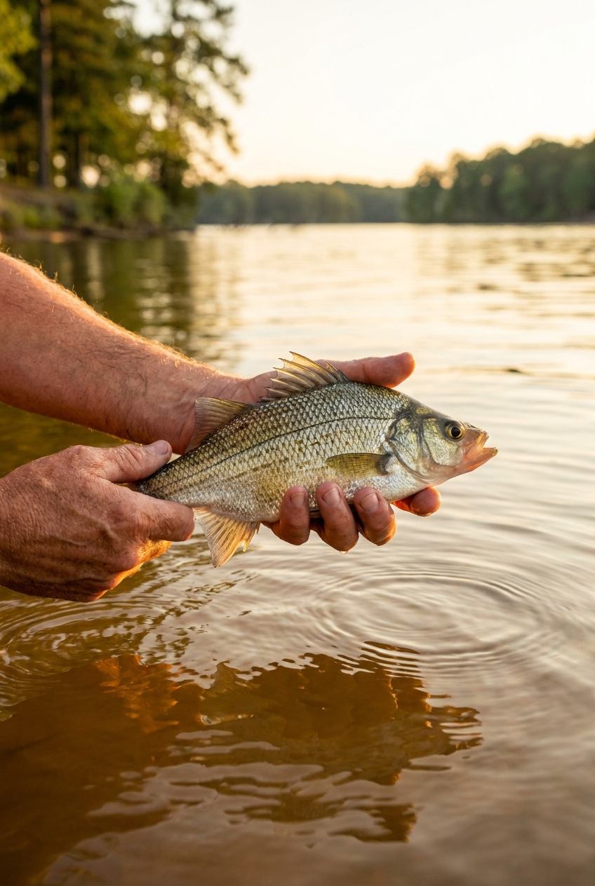 White Perch fishing on Lake Wateree, South Carolina