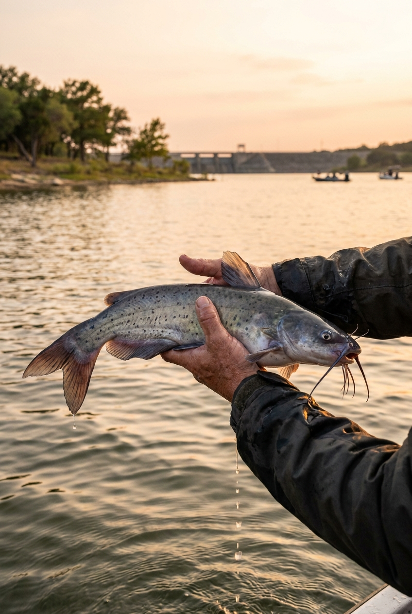 Channel Catfish fishing on Lake Weatherford, Texas
