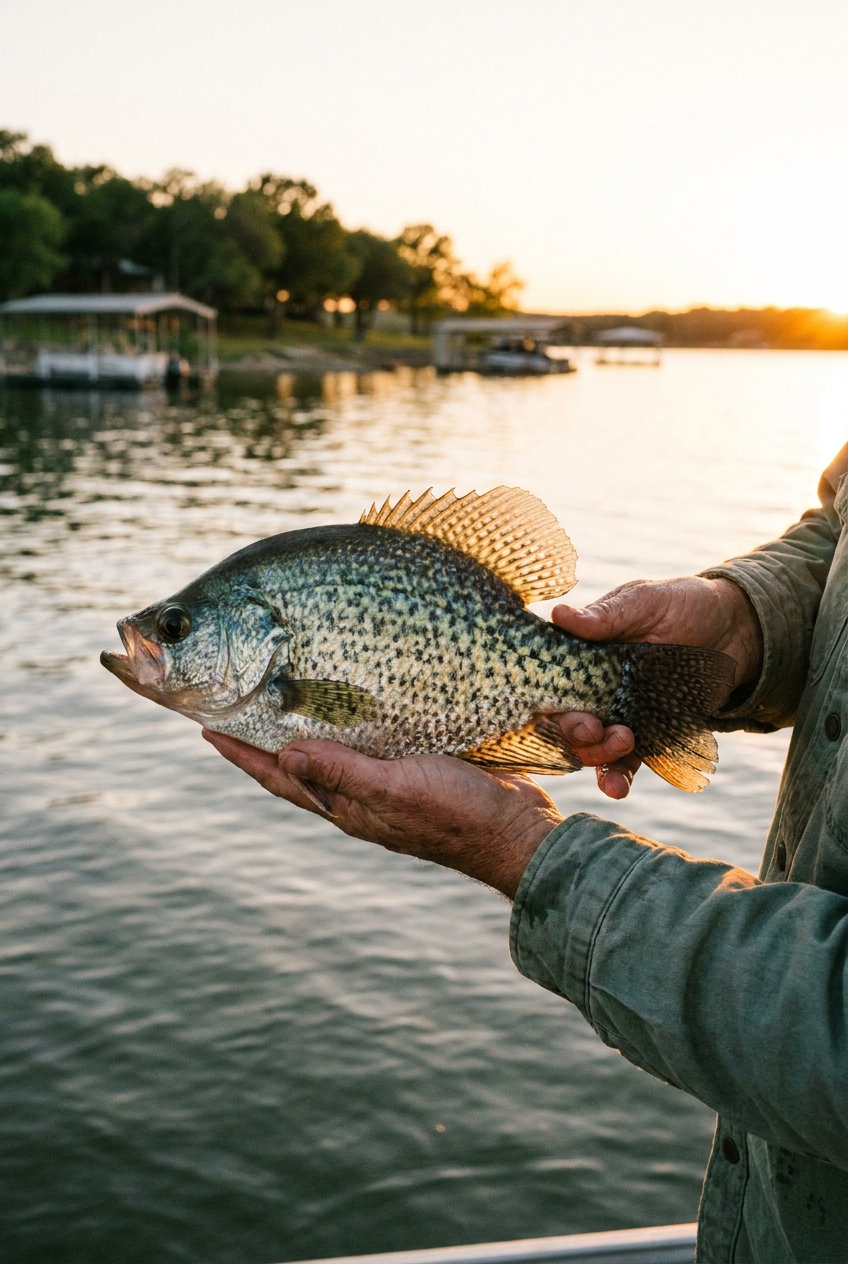 Crappie fishing on Lake Weatherford, Texas