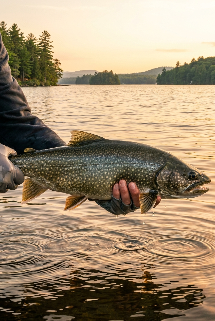 Lake Trout fishing on Lake Winnipesaukee, New Hampshire