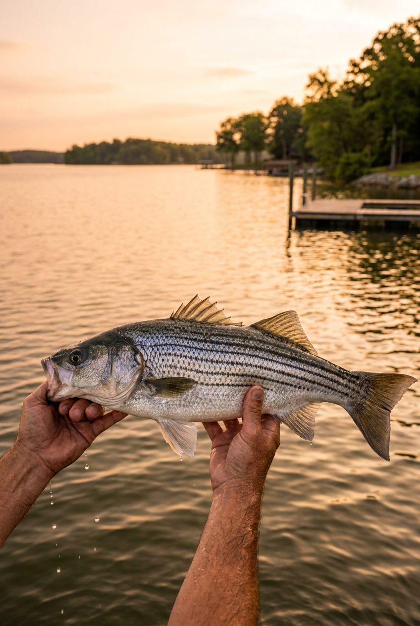 Striped Bass fishing on Lake Wylie, South Carolina