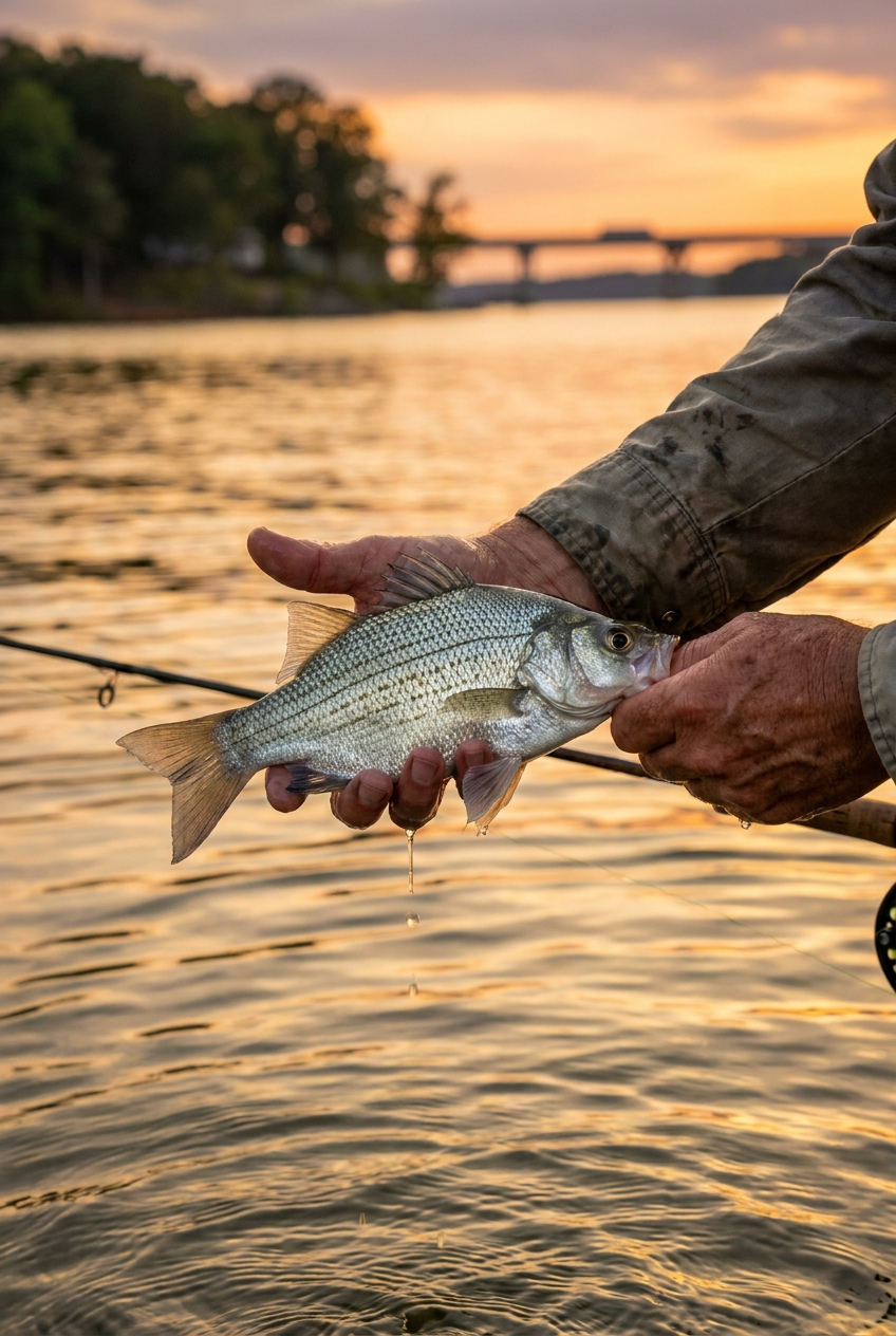White Bass fishing on Lake Wylie, South Carolina