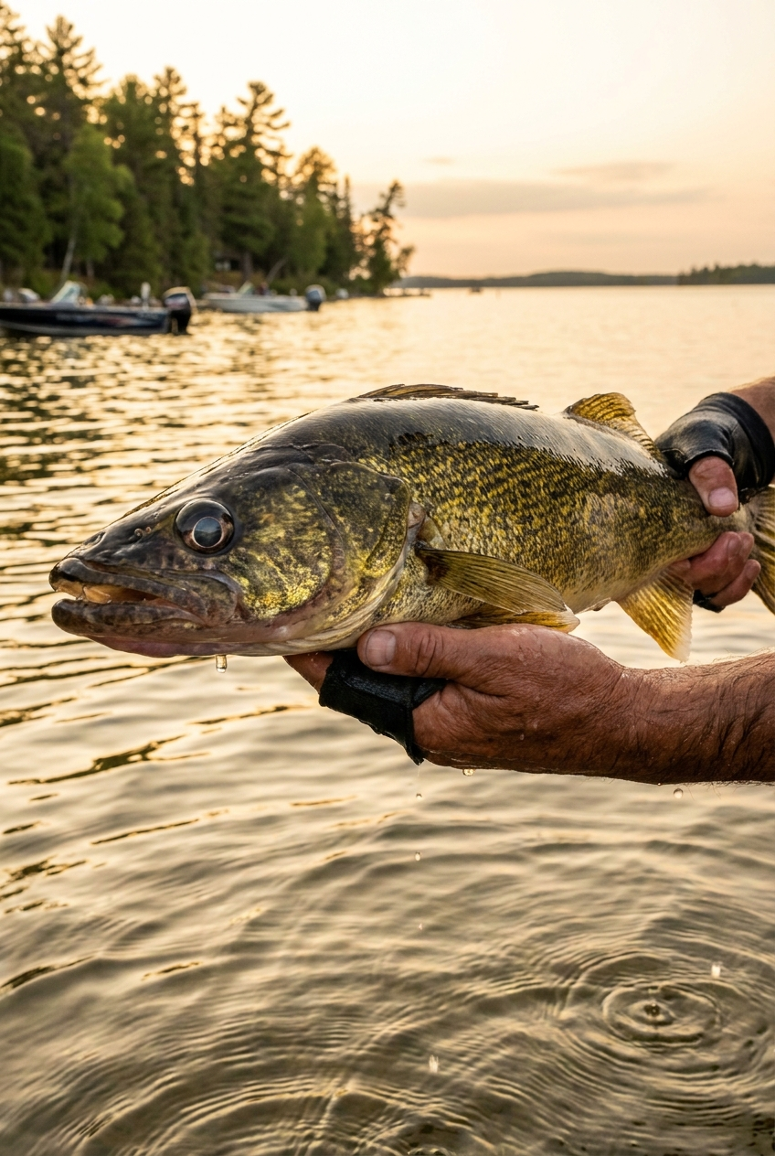 Walleye fishing on Leech Lake, Minnesota