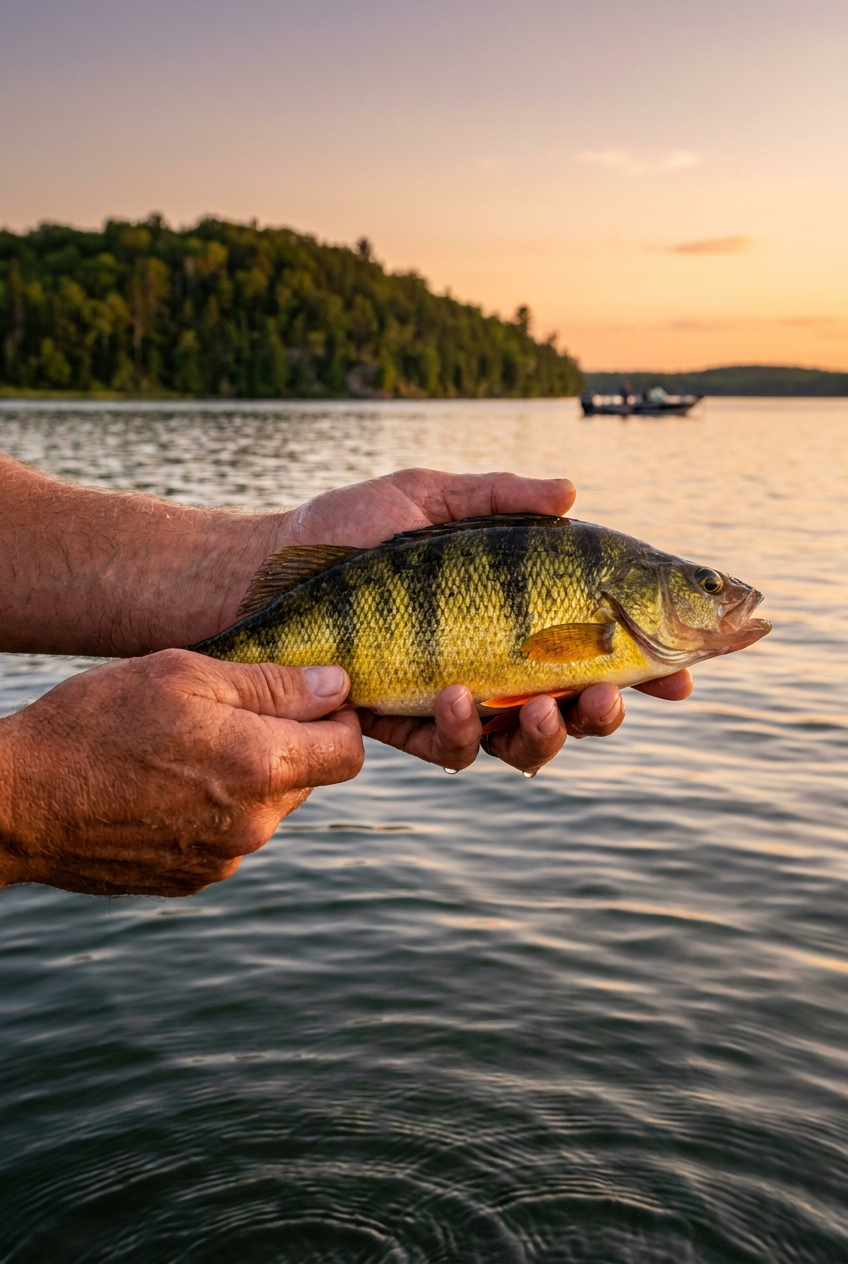 Yellow Perch fishing on Leech Lake, Minnesota