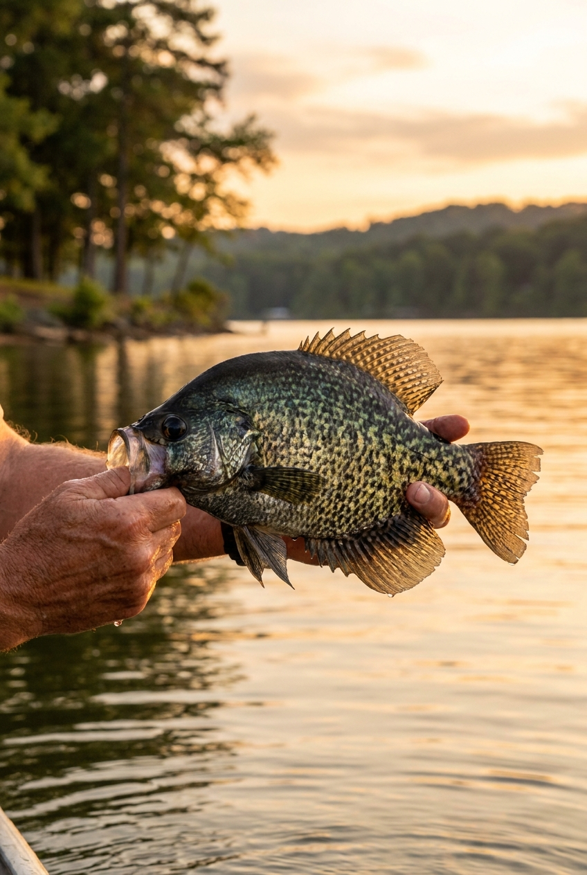 Crappie fishing on Logan Martin Lake, Alabama