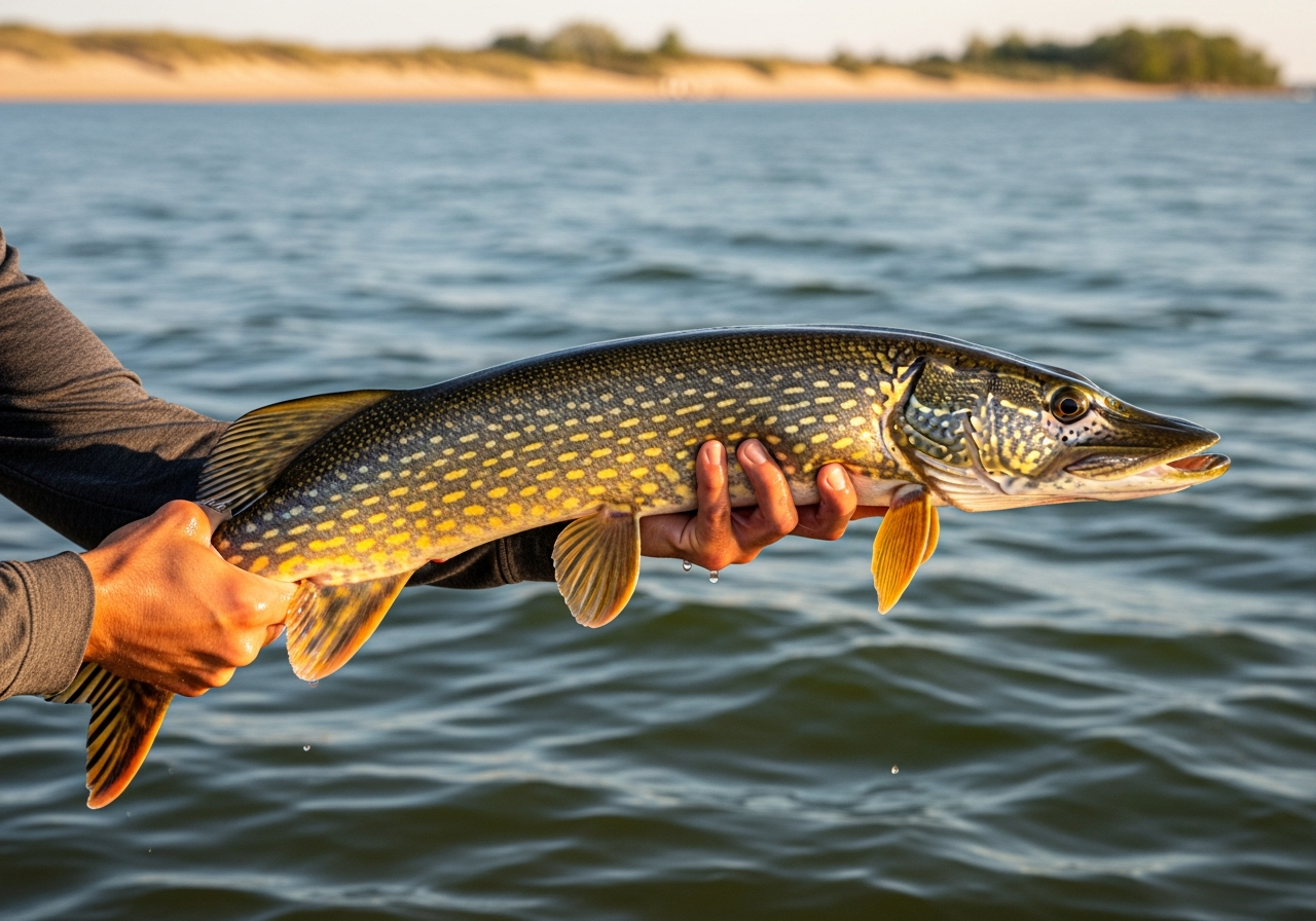 Northern Pike fishing on Mille Lacs Lake, Minnesota