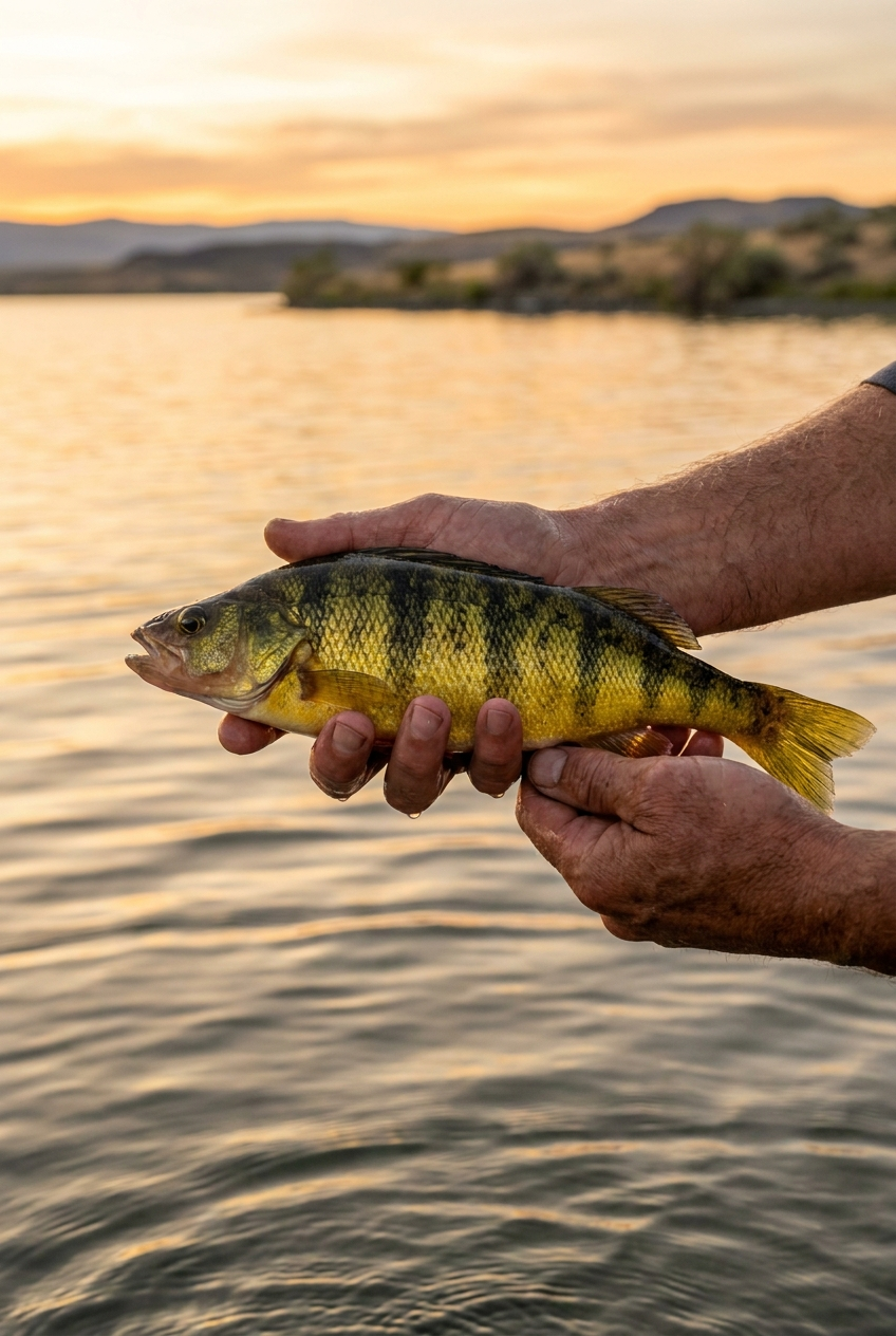 Yellow Perch fishing on Moses Lake, Washington
