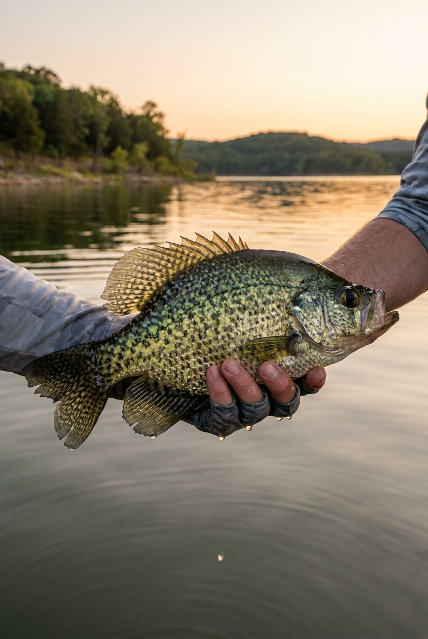 Crappie fishing on Norfork Lake, Arkansas