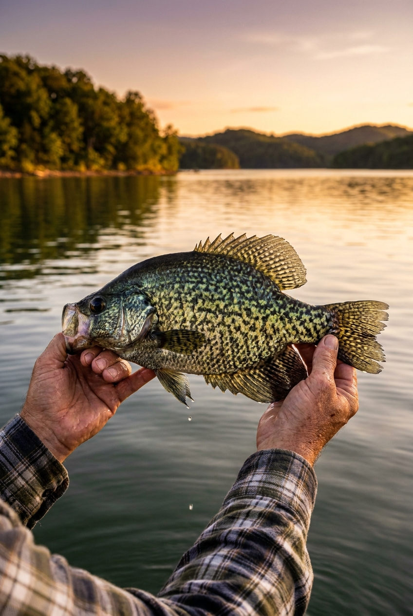 Crappie fishing on Norris Lake, Tennessee