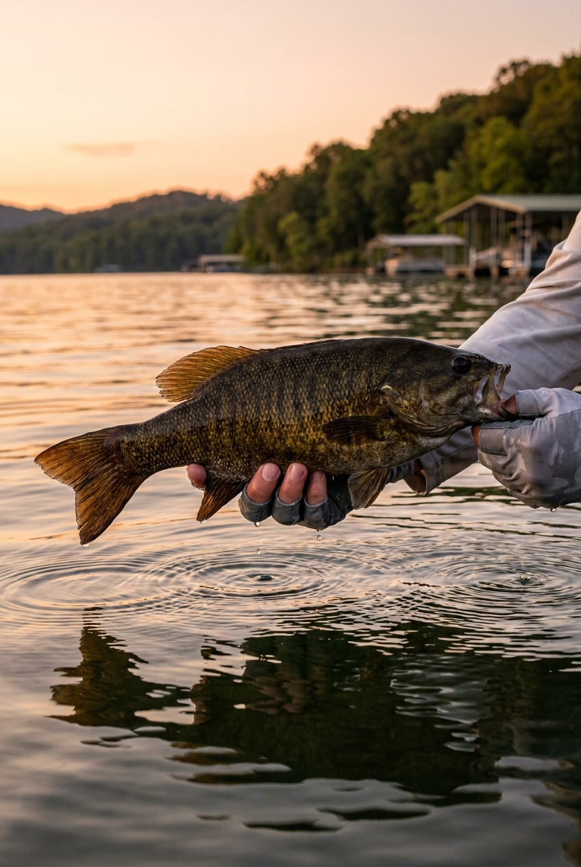 Smallmouth Bass fishing on Norris Lake, Tennessee