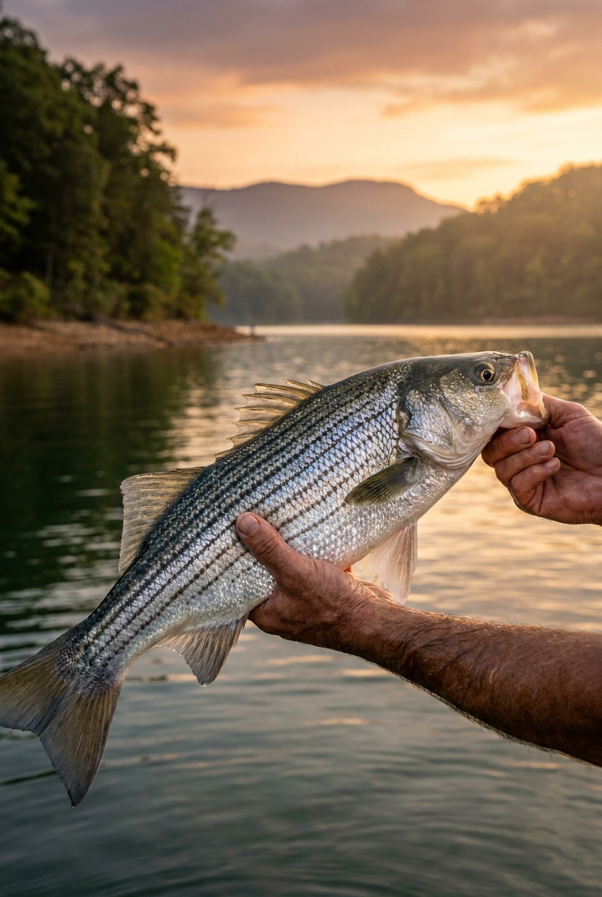 Striped Bass fishing on Norris Lake, Tennessee