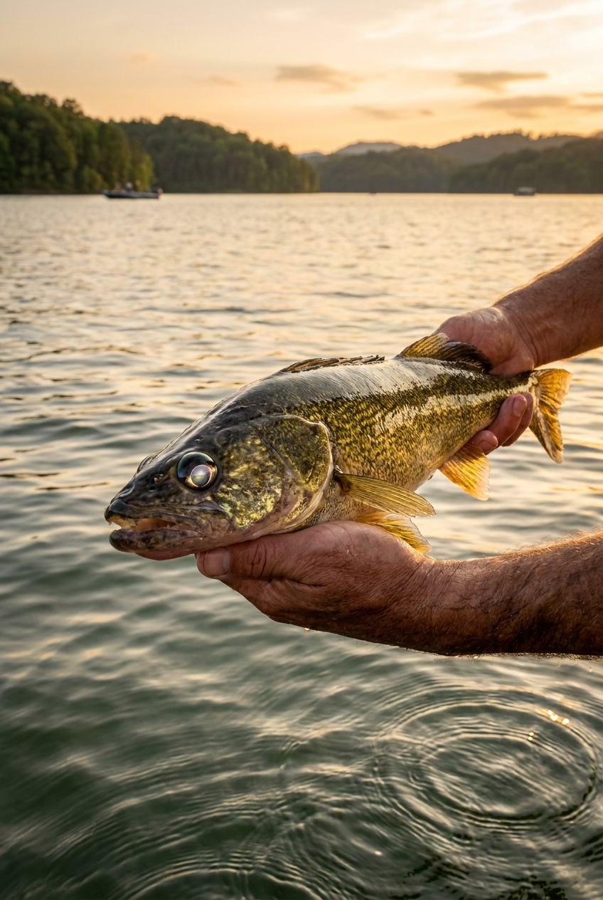 Walleye fishing on Norris Lake, Tennessee