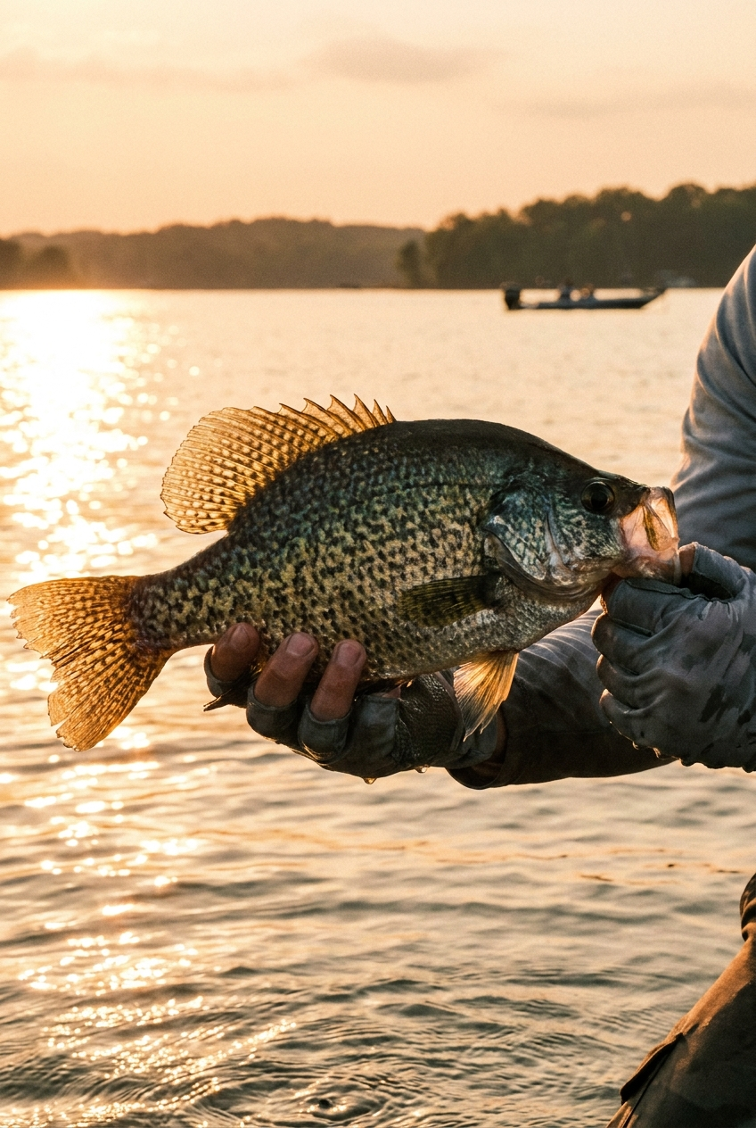 Crappie fishing on Old Hickory Lake, Tennessee