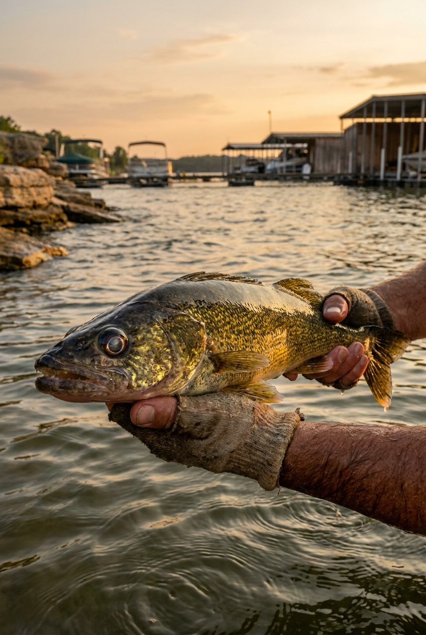 Walleye fishing on Percy Priest Lake, Tennessee