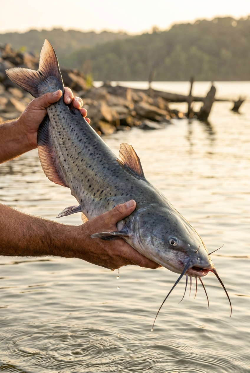 Channel Catfish fishing on Pickwick Lake, Tennessee