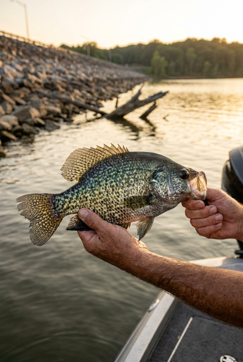 Crappie fishing on Pickwick Lake, Tennessee