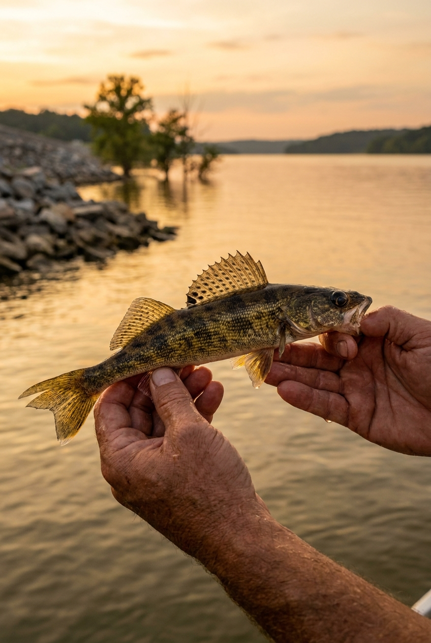 Sauger fishing on Pickwick Lake, Tennessee