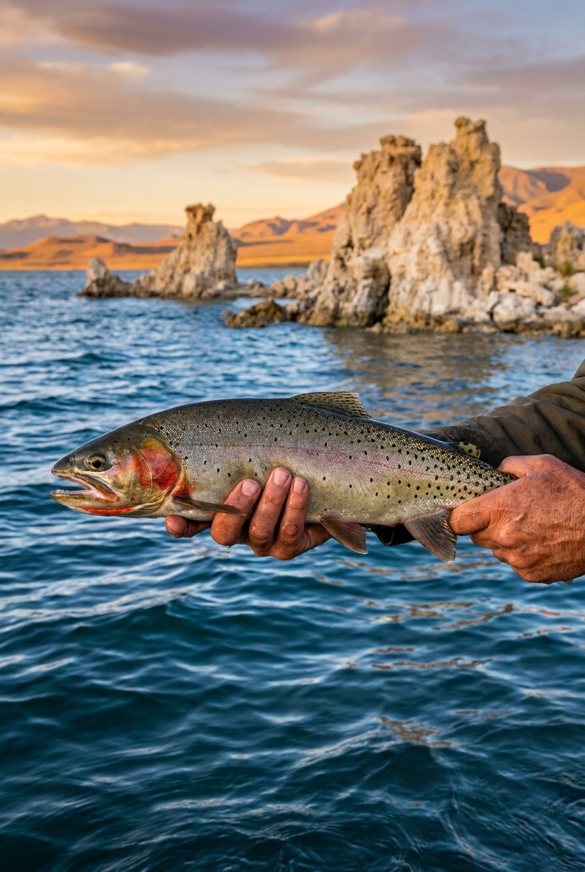 Lahontan Cutthroat Trout fishing on Pyramid Lake, Nevada