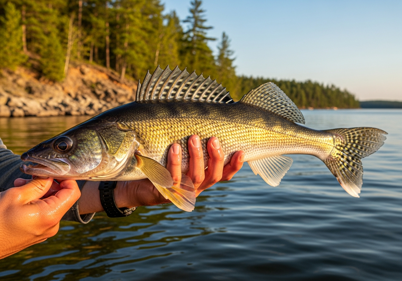 Sauger fishing on Rainy Lake, Minnesota