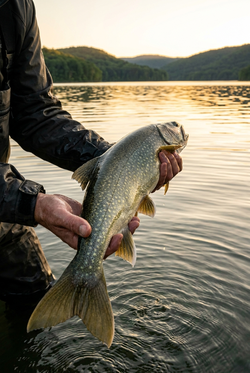 Lake Trout fishing on Raystown Lake, Pennsylvania