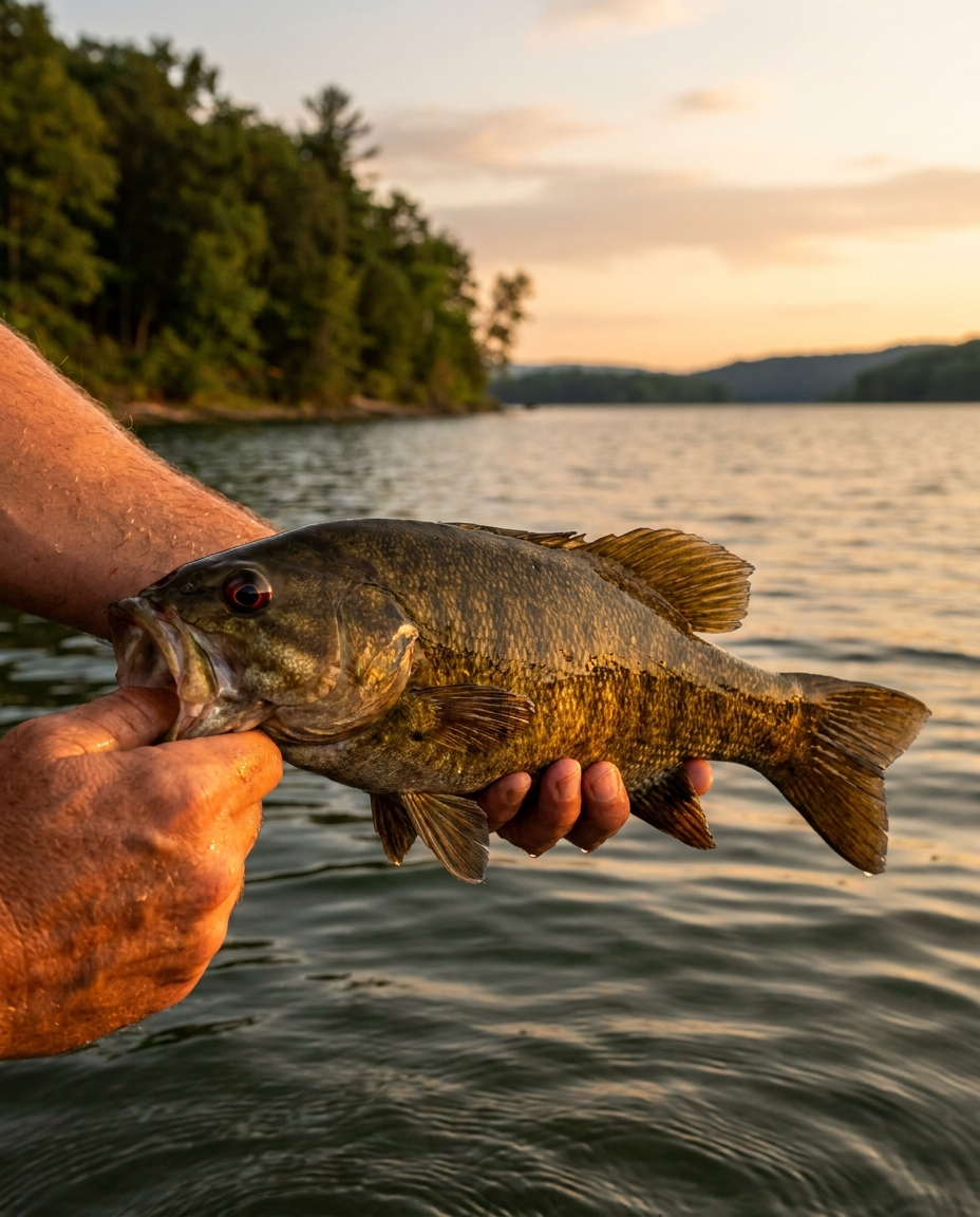 Smallmouth Bass fishing on Raystown Lake, Pennsylvania