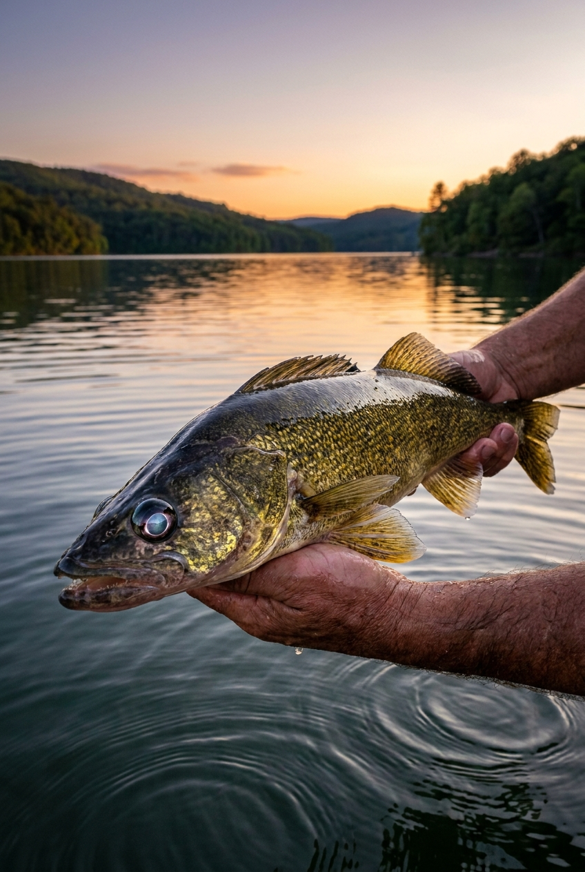 Walleye fishing on Raystown Lake, Pennsylvania