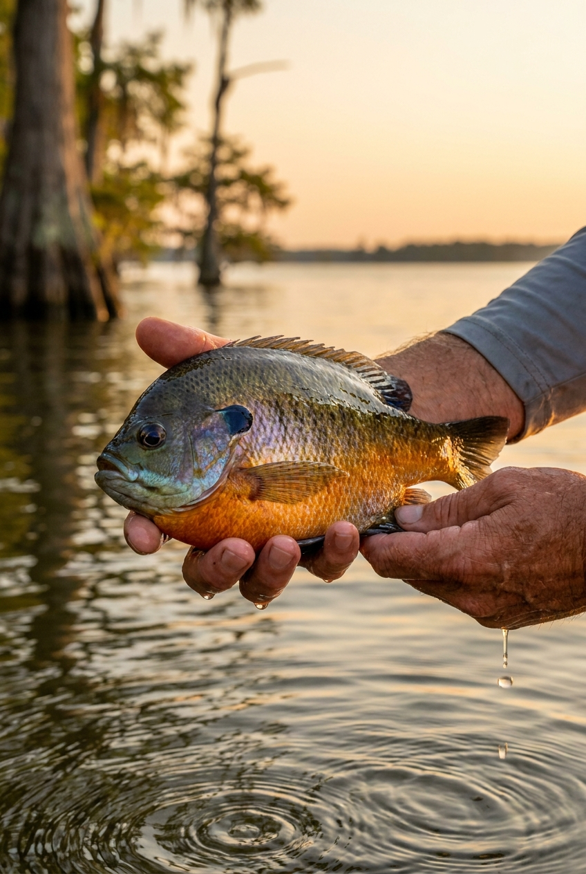 Bluegill fishing on Santee Cooper Lakes, South Carolina