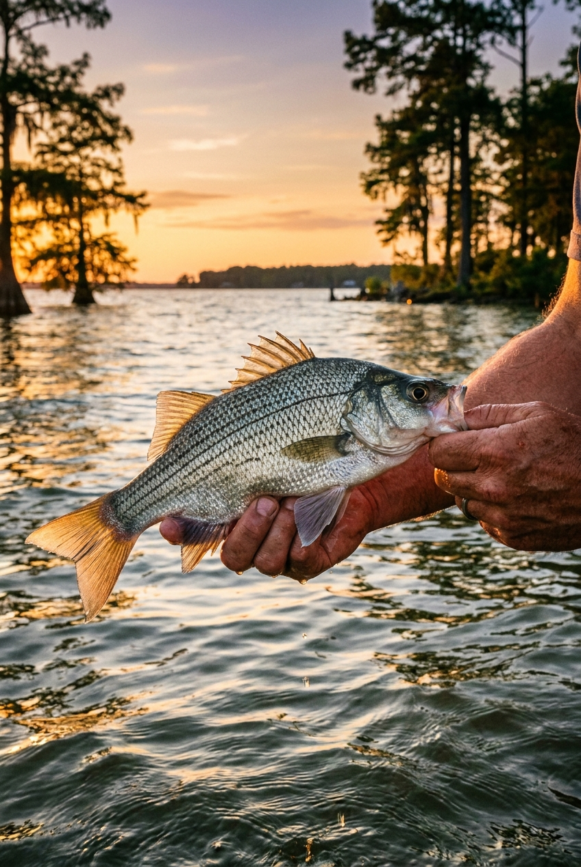 White Perch fishing on Santee Cooper Lakes, South Carolina