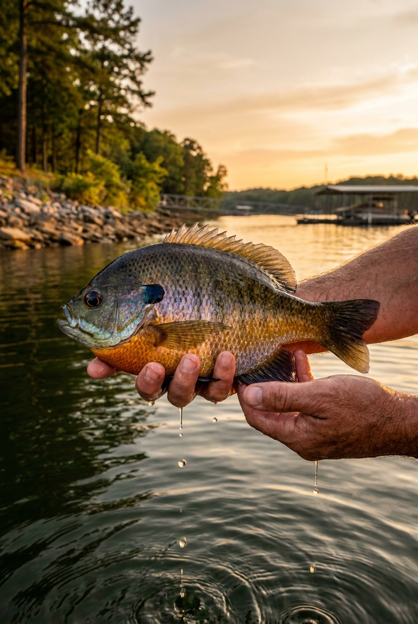 Bluegill fishing on Smith Lake, Alabama