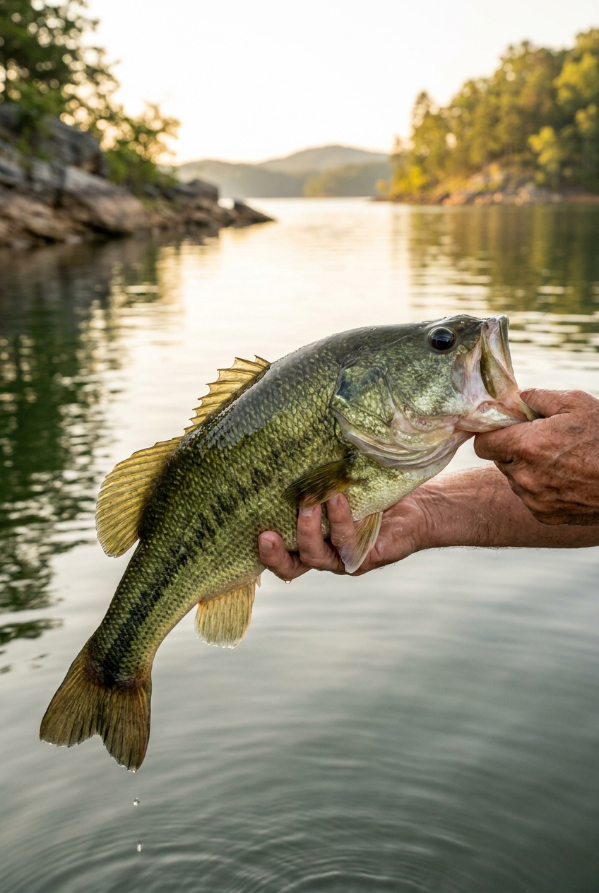 Largemouth Bass fishing on Smith Lake, Alabama