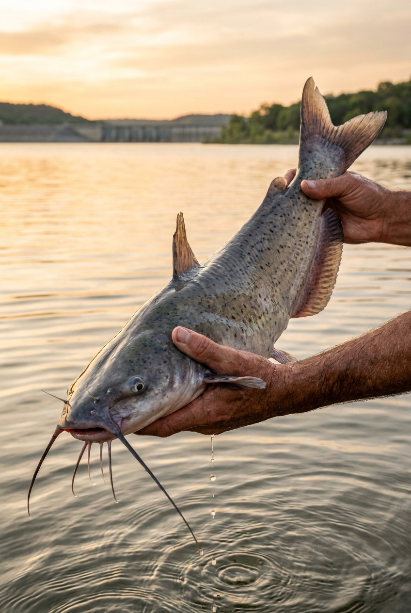 Channel Catfish fishing on Stillhouse Hollow Lake, Texas