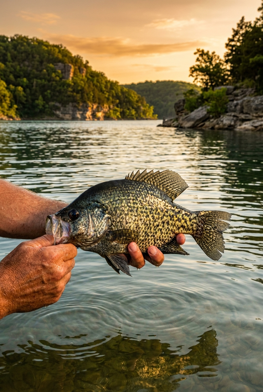 Crappie fishing on Table Rock Lake, Missouri