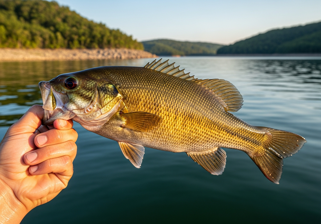 Smallmouth Bass fishing on Table Rock Lake, Missouri