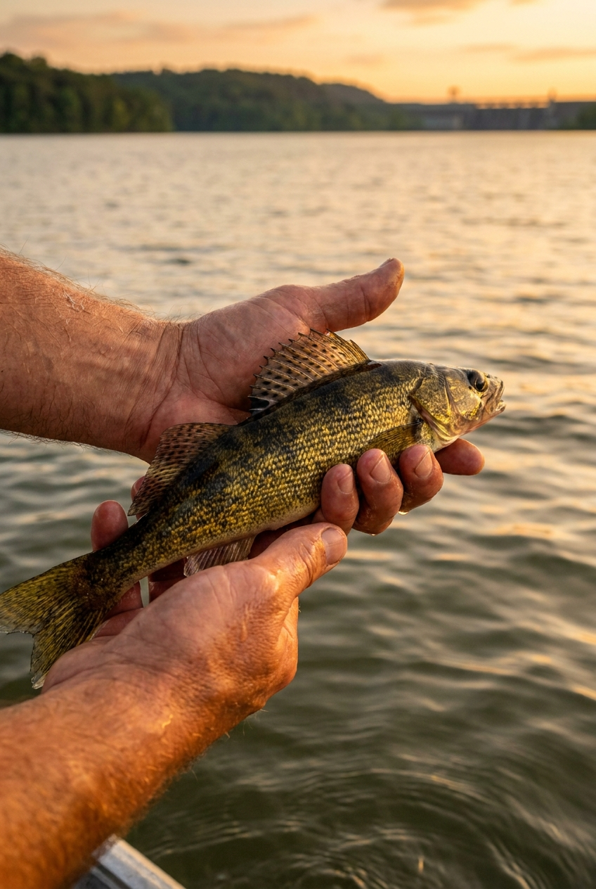 Sauger fishing on Watts Bar Lake, Tennessee