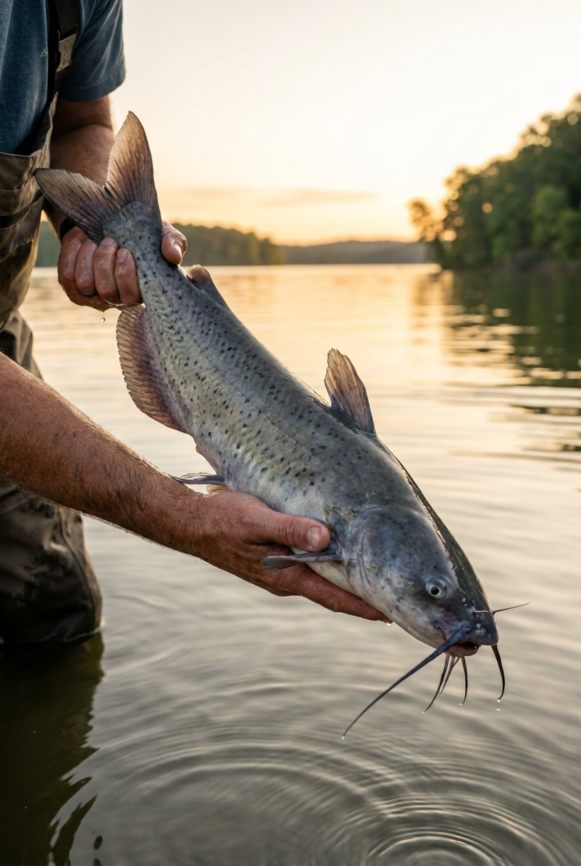 Channel Catfish fishing on Wheeler Lake, Alabama