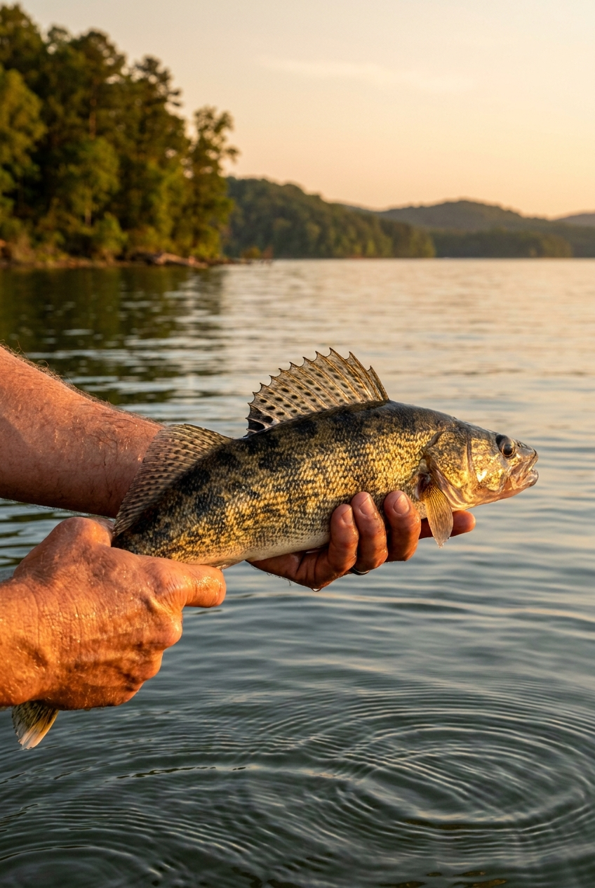 Sauger fishing on Wheeler Lake, Alabama
