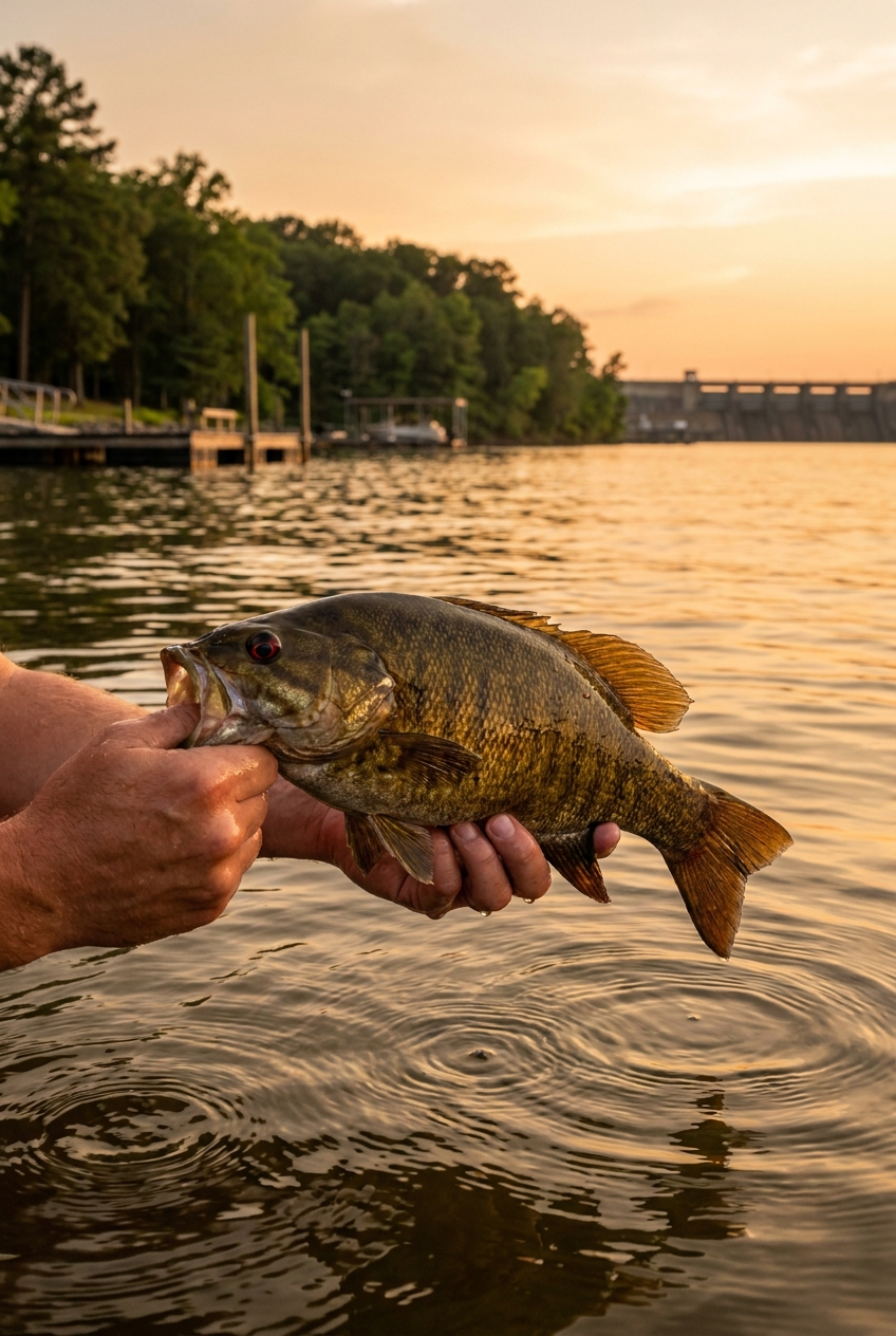 Smallmouth Bass fishing on Wheeler Lake, Alabama